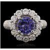 Image 1 : 14KT White Gold 2.23ct Tanzanite and Diamond Ring