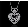 Image 1 : 14KT White Gold 3.23ctw Diamond Pendant With Chain