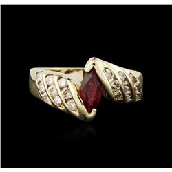 14KT Yellow Gold 0.75ct Ruby and Diamond Ring