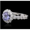 Image 1 : 14KT White Gold 1.77ct Tanzanite and Diamond Ring