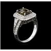 Image 3 : GIA Cert 2.66ct Alexandrite and Diamond Ring - 18KT White Gold
