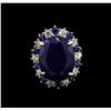 Image 1 : 16.29ctw Sapphire and Diamond Ring -14KT White Gold