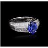 Image 2 : 14KT White Gold 2.19ct Tanzanite and Diamond Ring