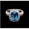 Image 1 : 3.24ct Topaz and Diamond Ring - 14KT White Gold