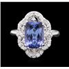 Image 1 : 14KT White Gold 3.20ct Tanzanite and Diamond Ring