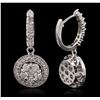 Image 2 : 14KT White Gold 3.26ctw Diamond Earrings