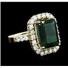 Image 1 : 14KT Yellow Gold 6.96ct Emerald and Diamond Ring