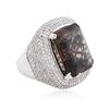 Image 2 : 14KT White Gold 28.73ct Tourmaline and Diamond Ring