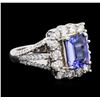Image 1 : 14KT White Gold 2.43ct Tanzanite and Diamond Ring