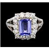 Image 2 : 14KT White Gold 2.43ct Tanzanite and Diamond Ring