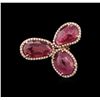 Image 1 : 9.22ctw Ruby and Diamond Ring - 14KT Rose Gold