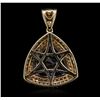 Image 2 : 14KT Yellow Gold 6.85ct Tanzanite and Diamond Pendant
