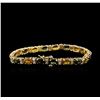 Image 2 : 14KT Yellow Gold 12.35ctw Sapphire and Diamond Bracelet
