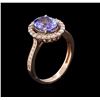Image 3 : 1.95ct Tanzanite and Diamond Ring - 14KT Rose Gold