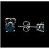 Image 2 : 14KT White Gold 1.29ctw Fancy Blue Diamond Stud Earrings