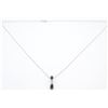 Image 3 : 0.03ct Diamond and Sapphire Pendant With Chain - 14KT White Gold