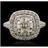 Image 2 : 14KT White Gold EGL Certified 2.45ctw Round Brilliant Cut Diamond Ring