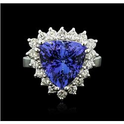 14KT White Gold 5.81ct Tanzanite and Diamond Ring