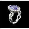 Image 3 : 14KT White Gold 1.98ct Tanzanite and Diamond Ring