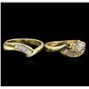 Image 3 : 14KT Yellow Gold 0.95ctw Diamond Wedding Ring Set