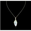 Image 2 : 14KT Yellow Gold 11.00ct Opal and Diamond Pendant With Chain