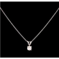 0.32ctw Diamond Pendant With Chain - 14KT White Gold