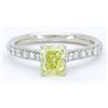 Image 4 : GIA Certified 1.37ctw Yellow Diamond Ring - 14KT White Gold