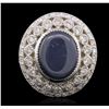 Image 3 : 14KT White Gold 7.56ct Sapphire and Diamond Ring