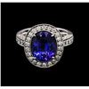 Image 1 : 4.20ct Tanzanite and Diamond Ring - 14KT White Gold