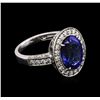 Image 2 : 4.20ct Tanzanite and Diamond Ring - 14KT White Gold