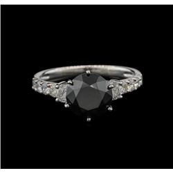 3.64ctw Black Diamond Ring - 14KT White Gold