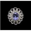Image 1 : 14KT White Gold 2.12ct Tanzanite and Diamond Ring