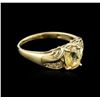 Image 2 : 14KT Yellow Gold 1.24ct Yellow Sapphire and Diamond Ring