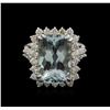 Image 1 : 7.46ct Aquamarine and Diamond Ring - 14KT White Gold