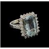 Image 2 : 7.46ct Aquamarine and Diamond Ring - 14KT White Gold