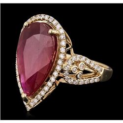 14KT Yellow Gold 8.67ct Ruby and Diamond Ring