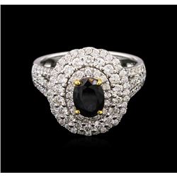 1.17ct Alexandrite and Diamond Ring - 18KT White Gold