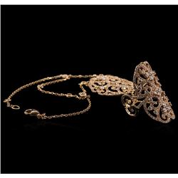 3.78ctw Diamond Hath Panja Bracelet - 14KT Rose Gold