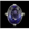 Image 1 : 14KT White Gold 16.98ct Tanzanite and Diamond Ring