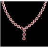Image 1 : 41.78ctw Ruby and Diamond Necklace -  14KT Yellow Gold