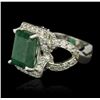 Image 2 : 14KT White Gold 6.63ct Emerald and Diamond Ring