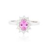 Image 1 : 14KT White Gold 0.70ct Pink Sapphire and Diamond Ring