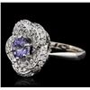 Image 1 : 14KT White Gold 1.76ct Tanzanite and Diamond Ring