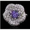 Image 2 : 14KT White Gold 1.76ct Tanzanite and Diamond Ring