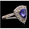 Image 2 : 14KT Yellow Gold 2.86ct Tanzanite and Diamond Ring