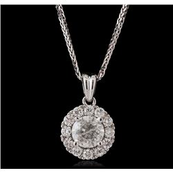 14KT White Gold 0.83ctw Diamond Pendant With Chain