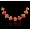 Image 1 : 14KT Rose Gold 28.70ctw Pink Coral and Pink Coral Necklace