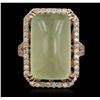 Image 1 : 14KT Rose Gold 25.76ct Tourmaline and Diamond Ring