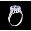 Image 3 : 1.77ct Tanzanite and Diamond Ring - 14KT White Gold