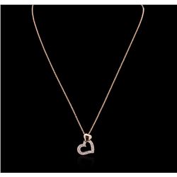 14KT Rose Gold 0.30ctw Diamond Pendant With Chain